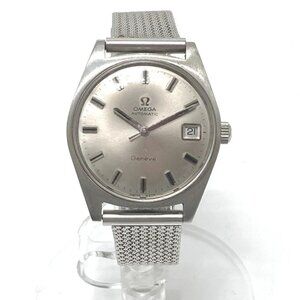 OMEGA Geneva Date Automatic Wristwatch SS Silver